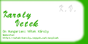 karoly vetek business card