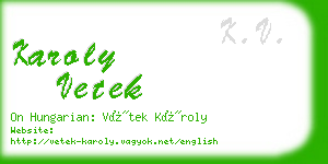 karoly vetek business card